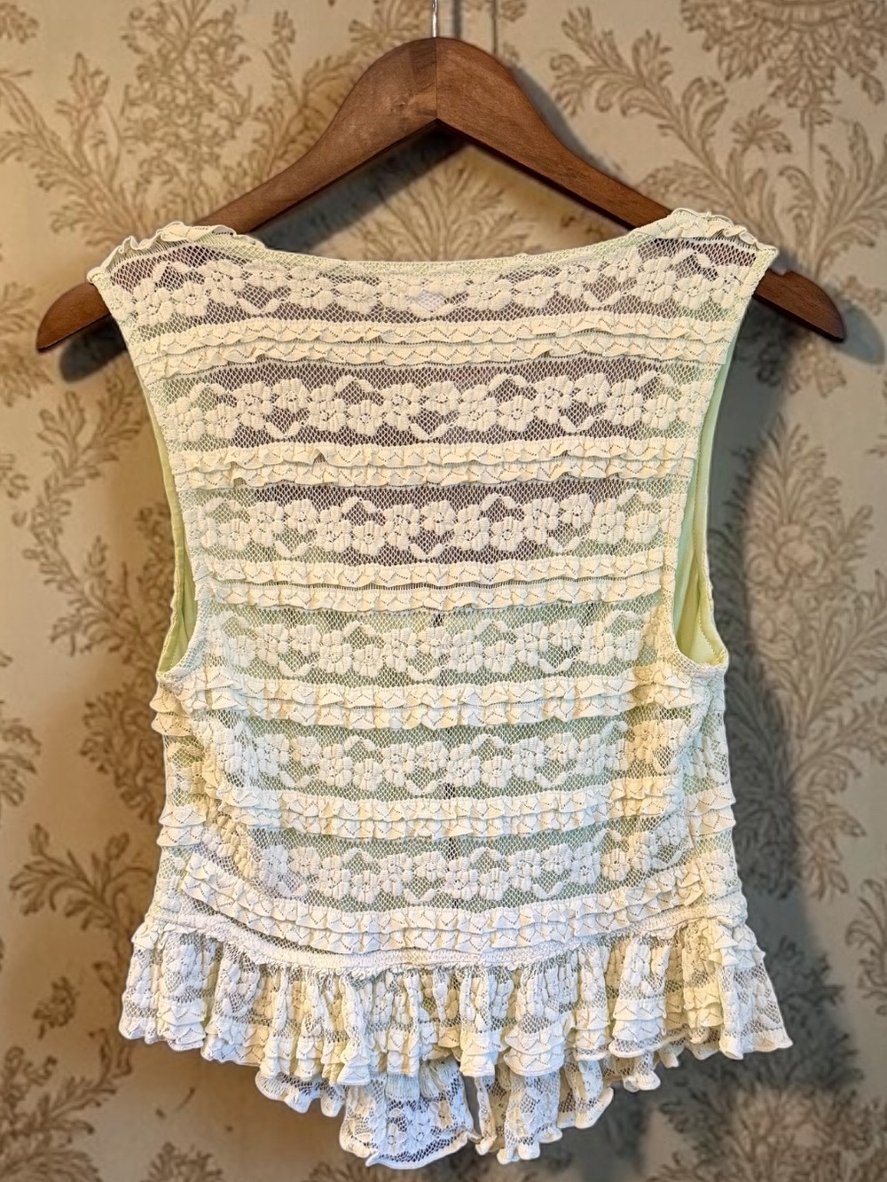 Lacy Ruffled Button-front Corset Top - Picture 6 of 7